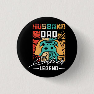 Husband Vater Video Game Legende Button
