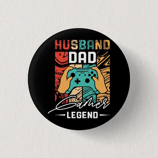 Husband Vater Video Game Legende Button (Vorderseite)