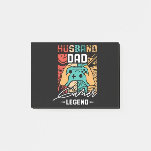 Husband Vater Video Game Legende Post-it Klebezettel (Vorderseite)