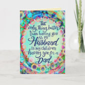 Husband Vatertag Blaue Inspirivität Karte (Vorderseite)