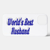 Husband with blue text  iPhone case (Rückseite (Horizontal))