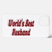 Husband with burgundy text  iPhone case (Rückseite (Horizontal))