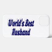 Husband with dark blue text  iPhone case (Rückseite (Horizontal))