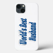 Husband with sea blue text  iPhone case (Rückseite)