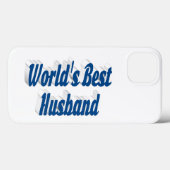 Husband with sea blue text  iPhone case (Rückseite (Horizontal))