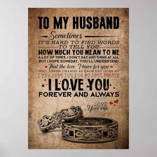 Husband zu meinem Mann für immer und immer Poster (Vorne)