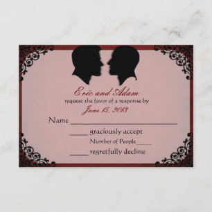 Husbands Custom Gay Wedding RSVP Cards Einladung