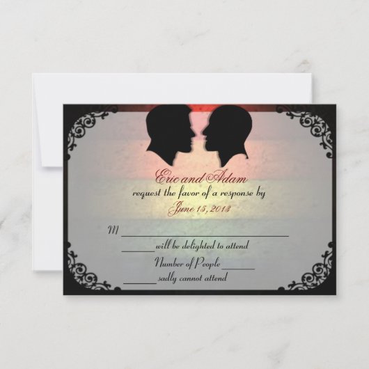 Husbands IV Custom Gay Wedding RSVP Cards Karte (Vorderseite)