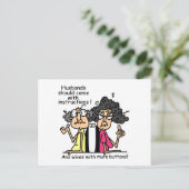 Husbands und Ehefrauen Attitude Spaß Postkarte (Stehend Vorderseite)