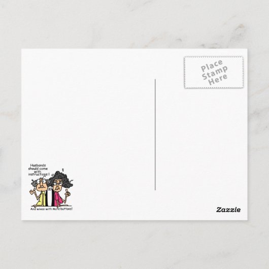 Husbands und Ehefrauen Attitude Spaß Postkarte (Rückseite)