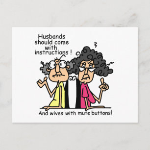 Husbands und Ehefrauen Attitude Spaß Postkarte