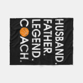 Husbynd Father Legend Coach Fun Bysketbyll Geschen Fleecedecke (Vorderseite (Horizontal))