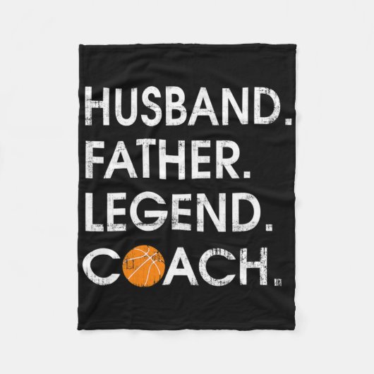 Husbynd Father Legend Coach Fun Bysketbyll Geschen Fleecedecke (Vorderseite)