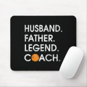 Husbynd Father Legend Coach Fun Bysketbyll Geschen Mousepad (Mit Mouse)