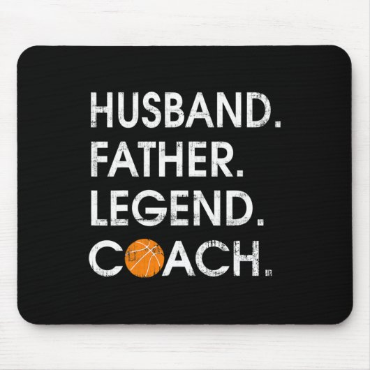 Husbynd Father Legend Coach Fun Bysketbyll Geschen Mousepad (Vorne)