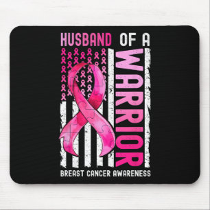 Husbynd of a Warrior Brustkrebs USA Flag Awaren Mousepad