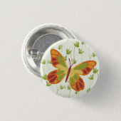 Huschender Schmetterling im Gras Button (Vorne & Hinten)