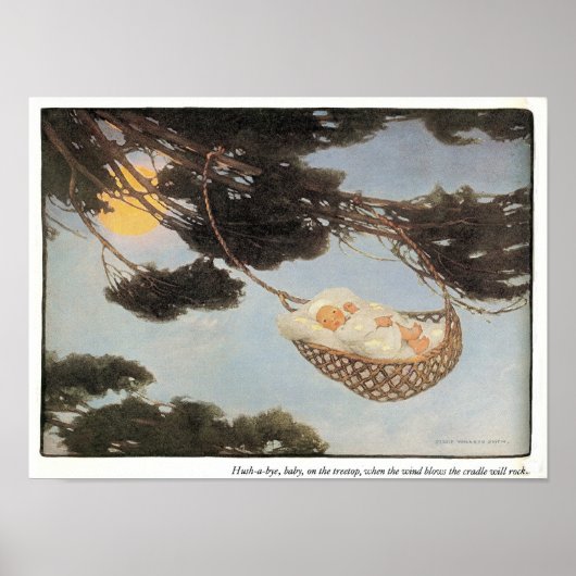 Hush-a-Bye, Baby Kinderzimmer Rhyme Print Poster (Vorne)