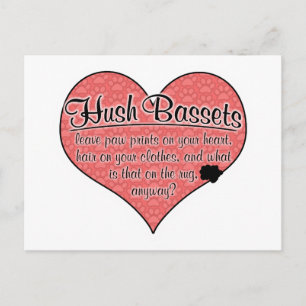 Hush Basset Paw Prints Hunde Humor Postkarte