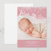 Hush, Little Baby Flat Announcement Card Ankündigung (Vorne/Hinten)