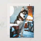 Huskey Pet Dog Foto Postkarte (Vorne/Hinten)