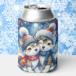 Huskie Dogs Name Weihnachts-Wintergeschenk hinzufü Dosenkühler