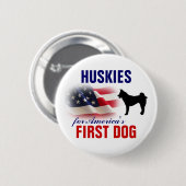Huskies für ersten Hund Button (Vorne & Hinten)