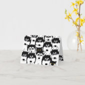 Huskies Grußkarte Karte (Gelbe Blume)