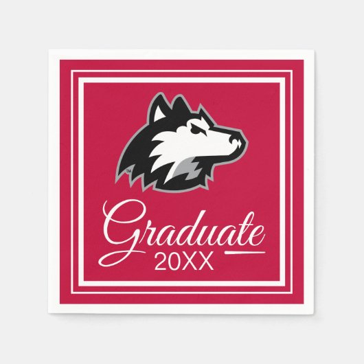 Huskies im Norden Illinois | ABSCHLUSS Serviette (Vorderseite)