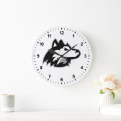 Huskies im Norden Illinois Große Wanduhr (Zuhause)