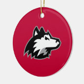 Huskies im Norden Illinois Keramik Ornament (Links)