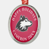 Huskies im Norden Illinois Ornament Aus Metall (Links)