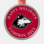 Huskies im Norden Illinois Ornament Aus Metall (Vorne)