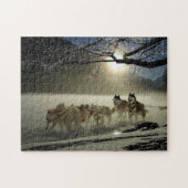 Huskies im Schnee Puzzle (Horizontal)