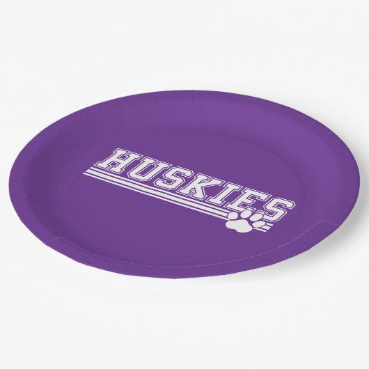 Huskies Pfote Pappteller (Schrägansicht)