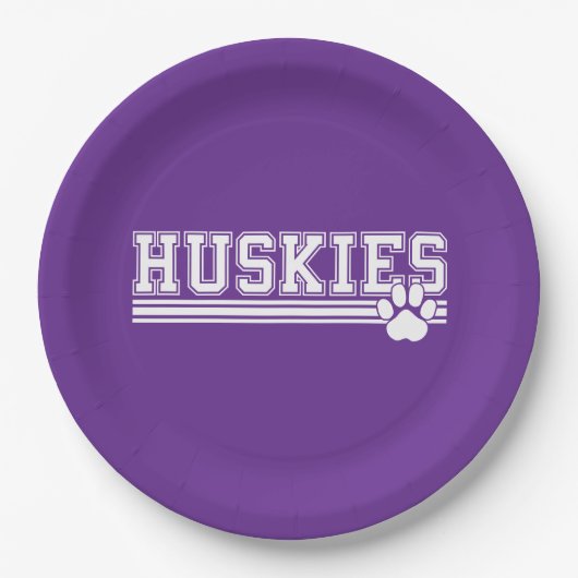 Huskies Pfote  Pappteller (Vorderseite)