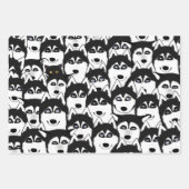 Huskies-Verpackungspapierblätter Geschenkpapier Set (Vorderseite 3)