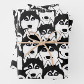 Huskies-Verpackungspapierblätter Geschenkpapier Set (Beispiel)