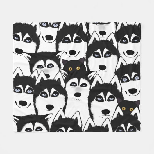 Huskieses Fleece Blanket (Vorderseite (Horizontal))