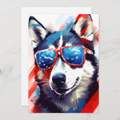 Husky 4. Juli Unabhängigkeitstag Feiertagskarte (Vorne/Hinten)