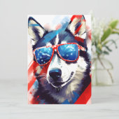 Husky 4. Juli Unabhängigkeitstag Feiertagskarte (Stehend Vorderseite)