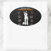 Husky | Anatomie sibirischer Hunde Ovaler Aufkleber (Tasche)