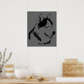 Husky Art Print Sled Dog Art Poster Husky Geschenk (Küche)