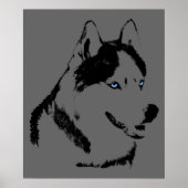 Husky Art Print Sled Dog Art Poster Husky Geschenk (Vorne)