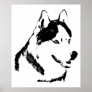 Husky Art Print Sled Dog Art Poster Husky Geschenk