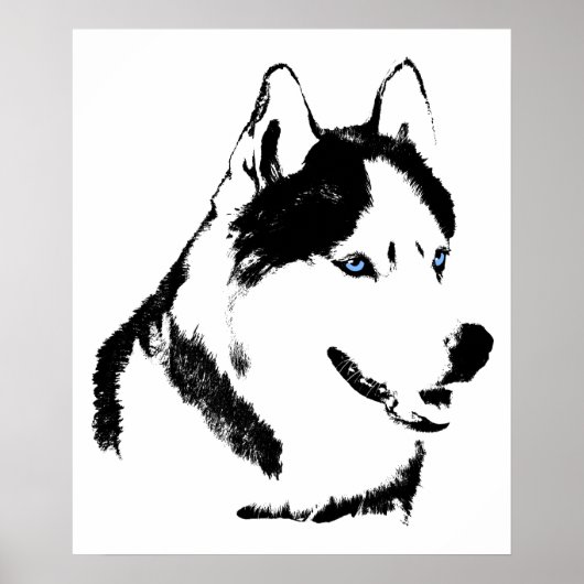 Husky Art Print Sled Dog Art Poster Husky Geschenk (Vorne)