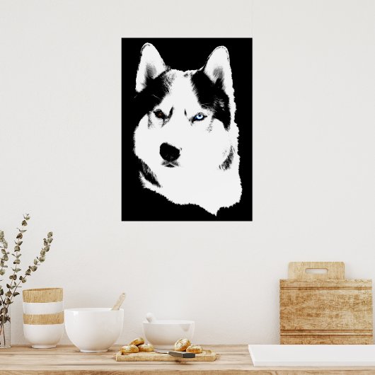 Husky Art Print Sled Dog Art Poster Husky Geschenk (Küche)