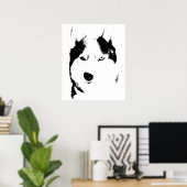 Husky Art Print Sled Dog Art Poster Husky Geschenk (Heimbüro)