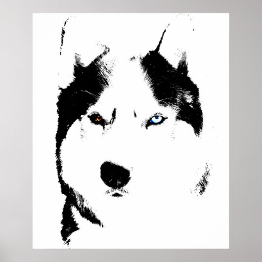 Husky Art Print Sled Dog Art Poster Husky Geschenk (Vorne)