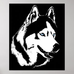 Husky Art Print Sled Dog Art Poster Husky Geschenk